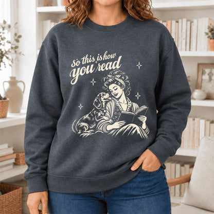 How You Read Dachshund Softstyle Sweatshirt | Cozy Dog Mom Reader Gift Dark Heather