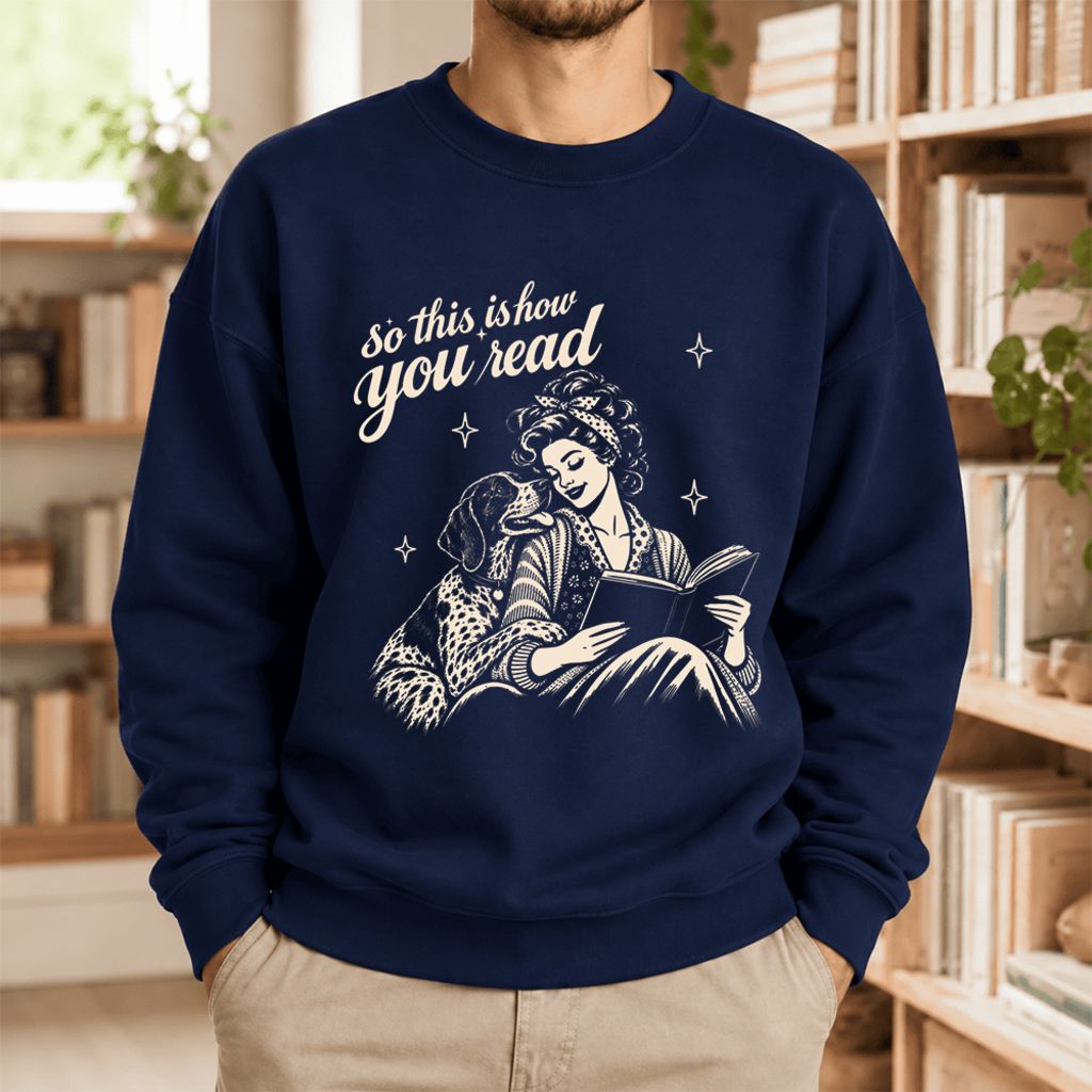 How You Read German Shorthaired Pointer Softstyle Sweatshirt | Cozy Dog Mom Gift Navy