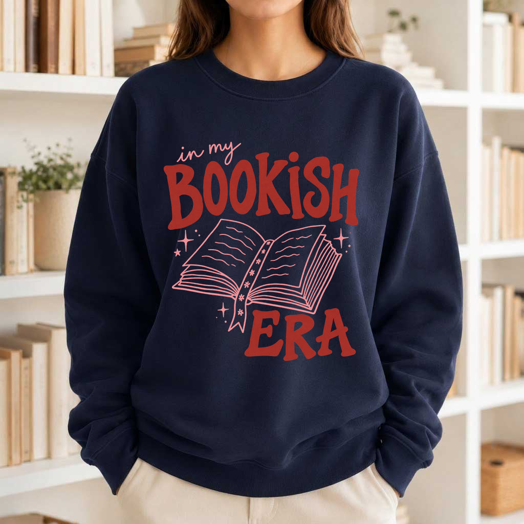 In My Bookish Era Crewneck Sweatshirt | Reader Gift Navy