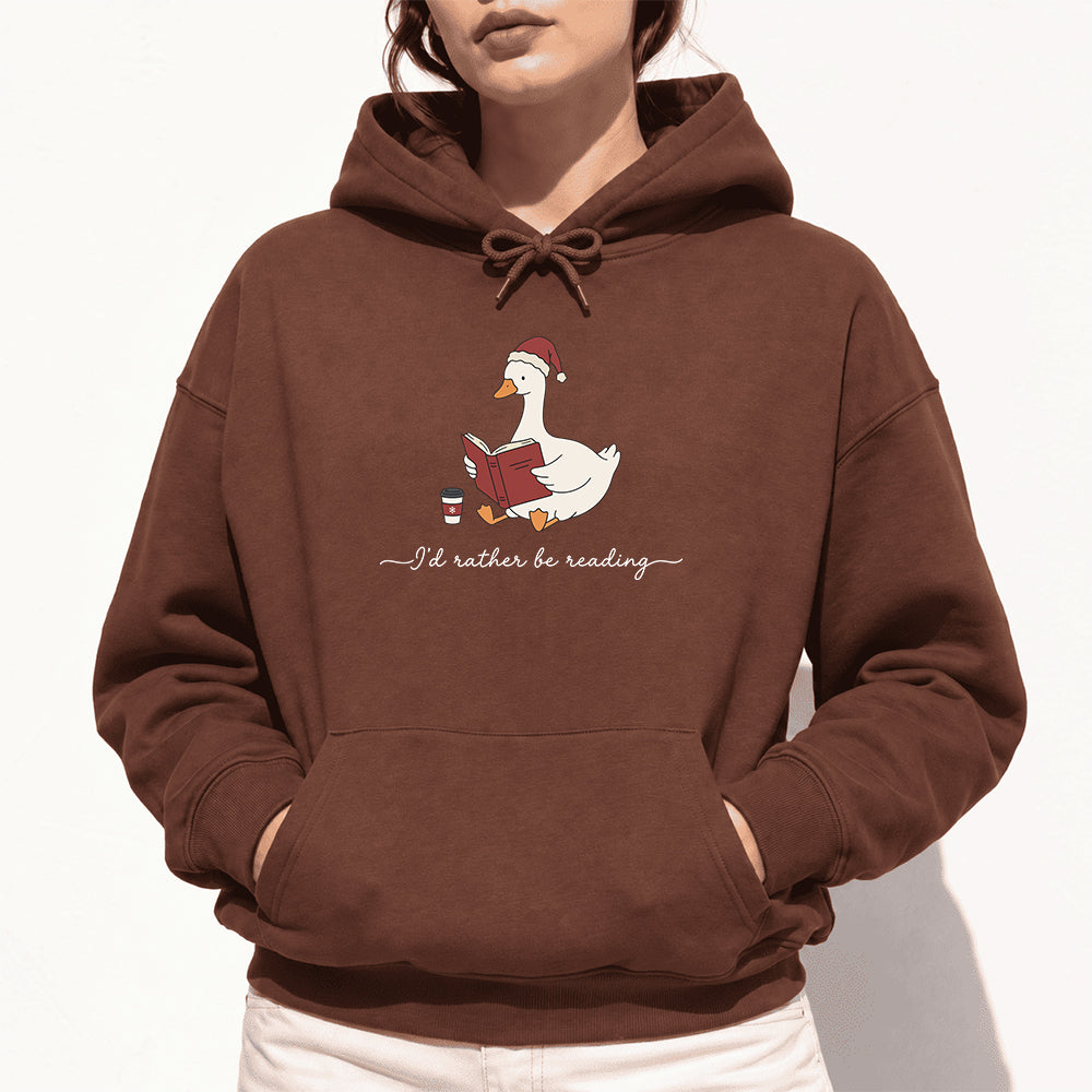 I'd Rather Be Reading Softstyle Hoodie | Christmas Book Lover Gift Cocoa