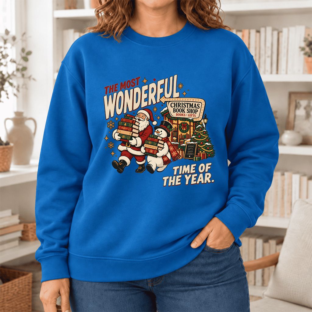 The Most Wonderful Time Softstyle Sweatshirt | Christmas Reader Gift Royal