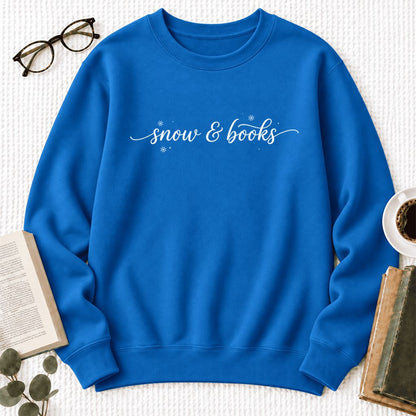 Snow & Books Softstyle Sweatshirt | Christmas Book Lover Gift Royal