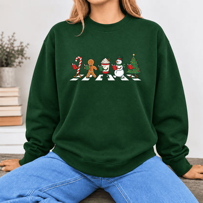 Christmas Reading Parade Softstyle Sweatshirt | Christmas Gift For Readers Forest Green