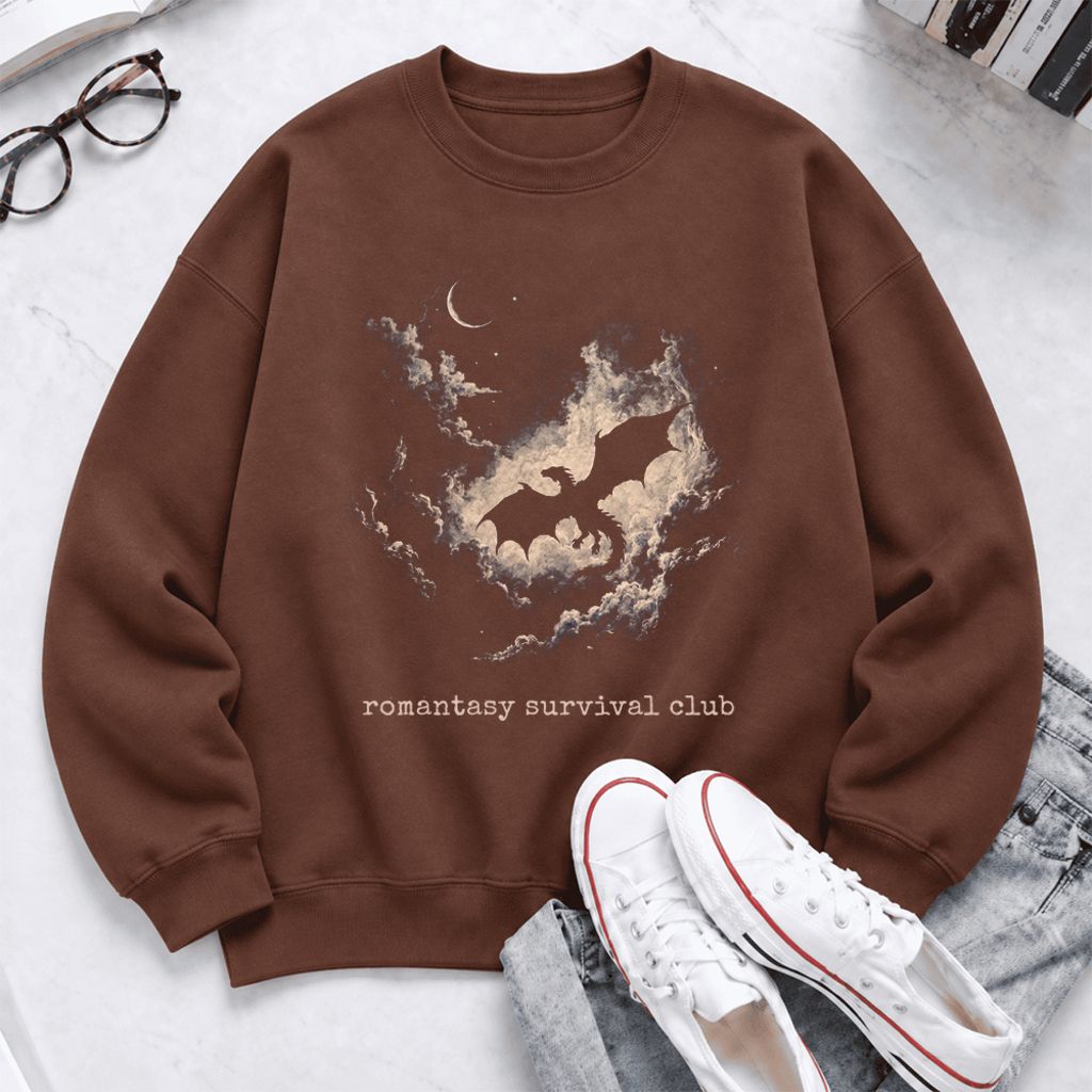 Romantasy Survival Club Softstyle Sweatshirt | Fantasy Reader Gift Cocoa
