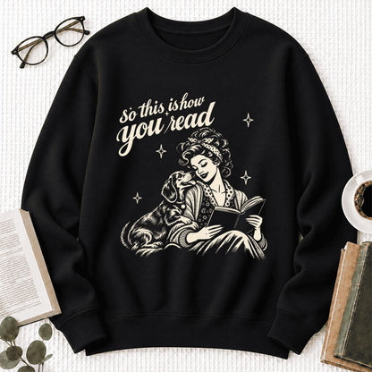 How You Read Dachshund Softstyle Sweatshirt | Cozy Dog Mom Reader Gift Black
