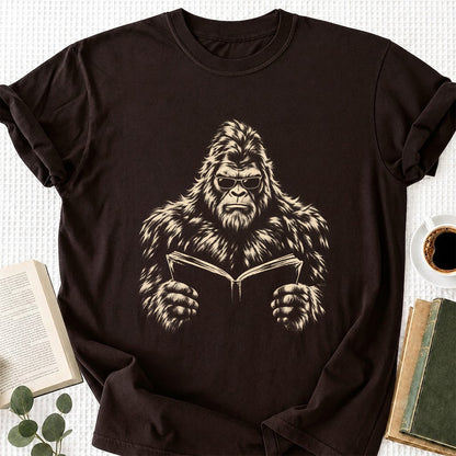 Big Foot Reading Book Softstyle T-Shirt | Book Lover Gift Dark Chocolate