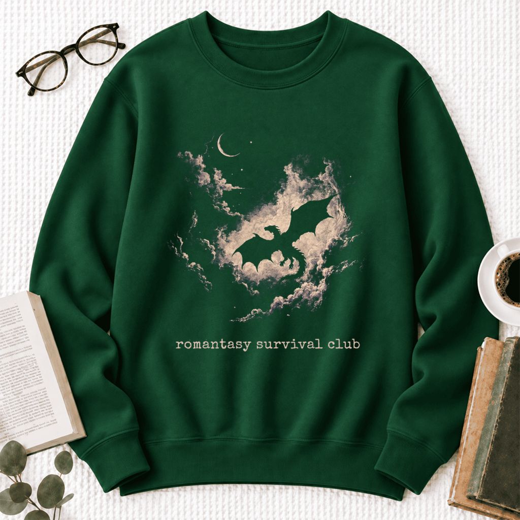 Romantasy Survival Club Softstyle Sweatshirt | Fantasy Reader Gift Forest Green