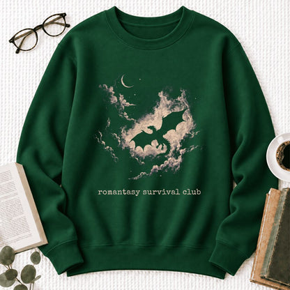 Romantasy Survival Club Softstyle Sweatshirt | Fantasy Reader Gift Forest Green