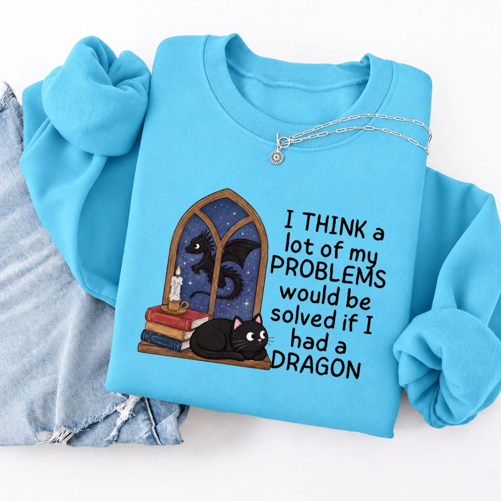 If I Could Have A Dragon Softstyle Sweatshirt | Fantasy Book Lover Gift Sky
