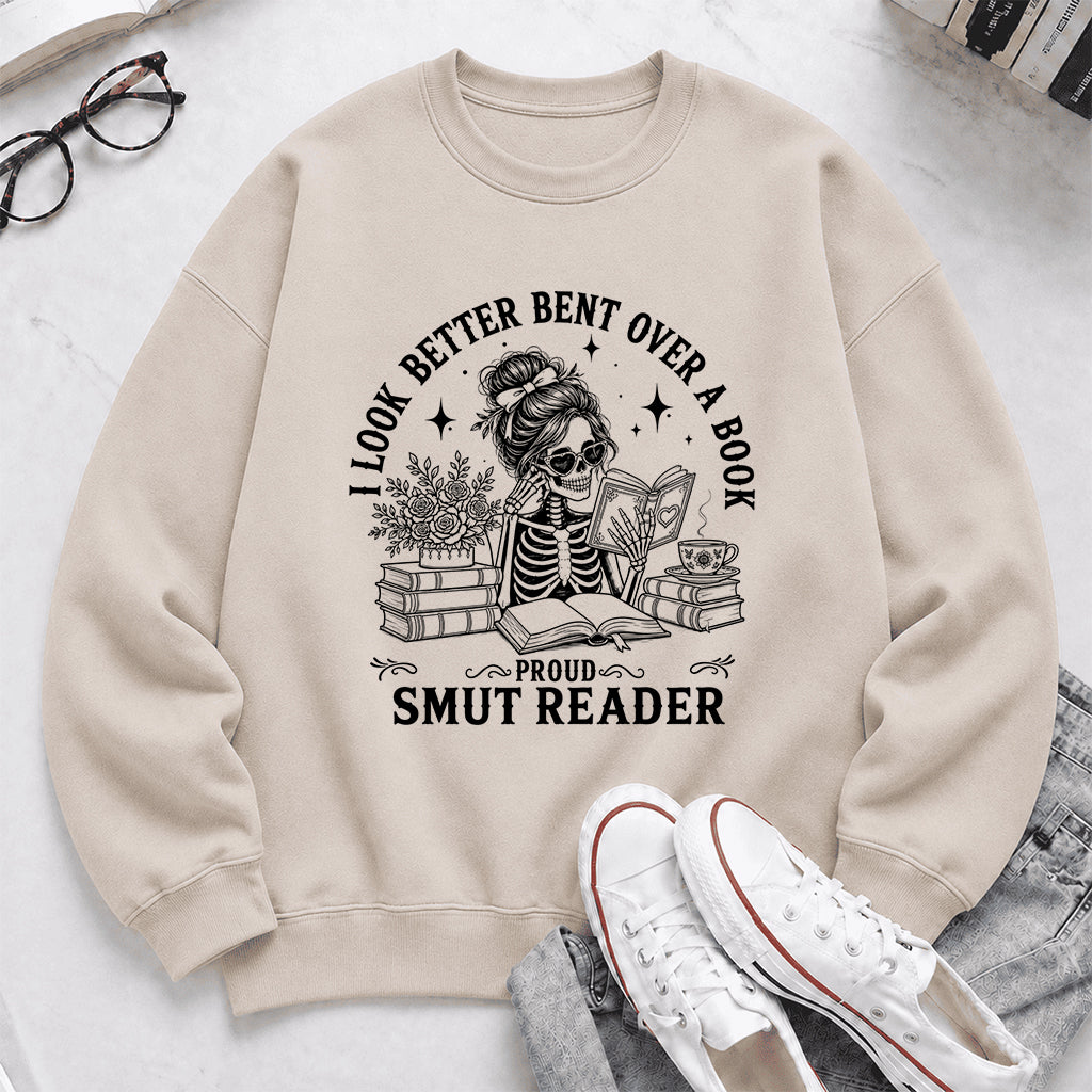 I Look Better Bend Over A Book Crewneck Sweatshirt | Reader Gift Sand