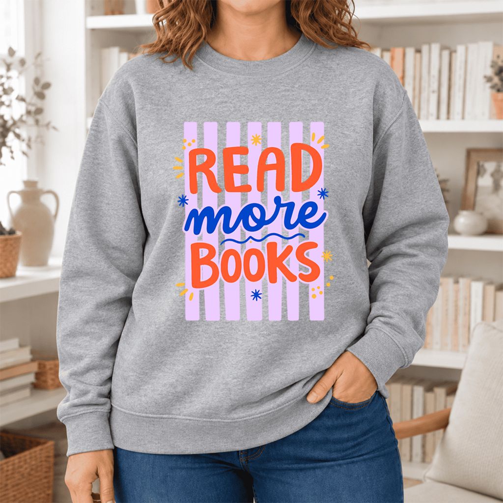 Read More Books Softstyle Sweatshirt | Reader Gift Sport Grey
