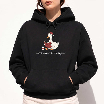 I'd Rather Be Reading Softstyle Hoodie | Christmas Book Lover Gift Black