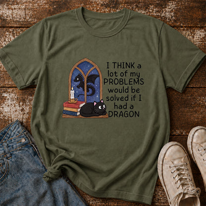 If I Could Have A Dragon Softstyle T-Shirt | Book Lover Gift Military Green