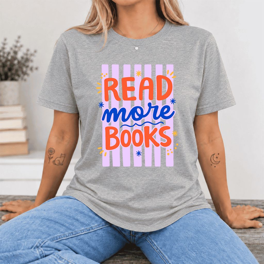 Read More Books Ultra-Soft Cotton T-Shirt | Reader Gift Athletic Heather