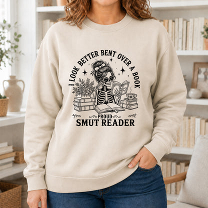 I Look Better Bend Over A Book Crewneck Sweatshirt | Reader Gift Sand