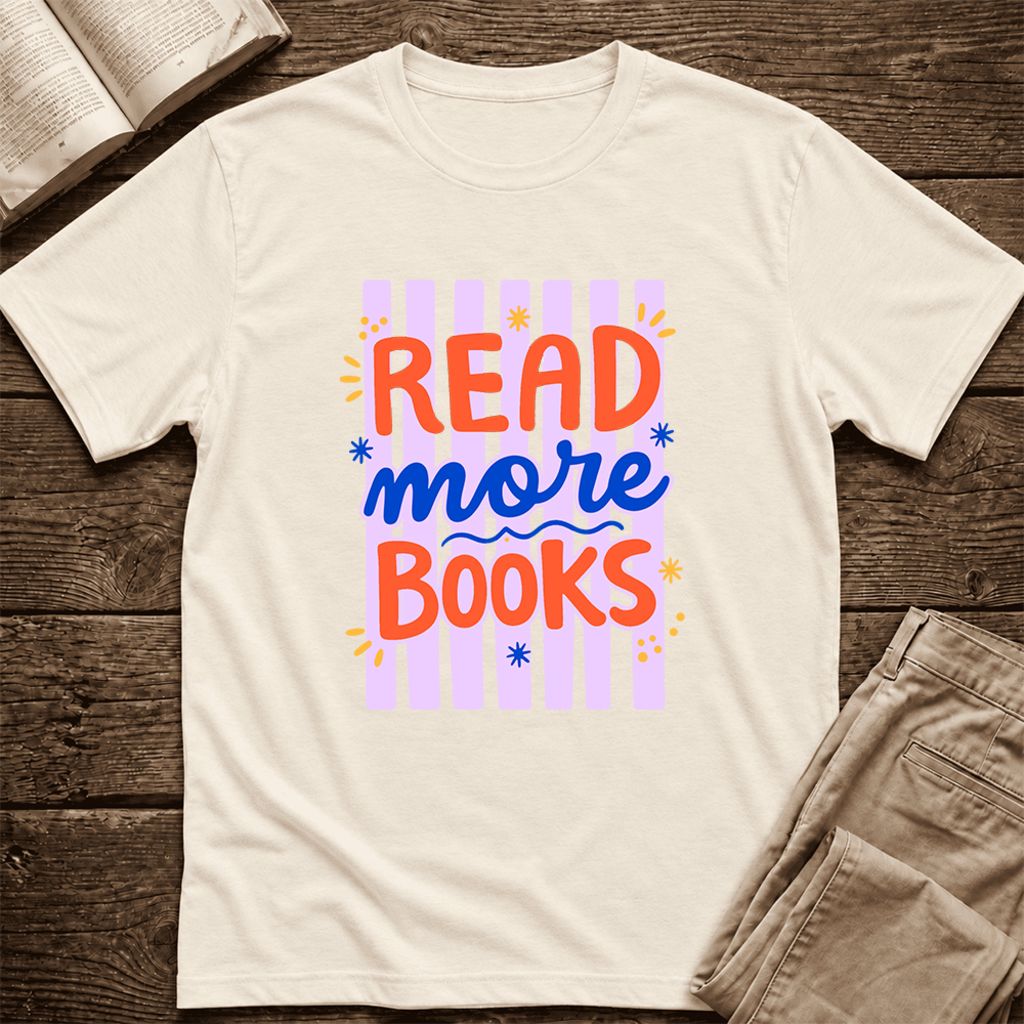 Read More Books Ultra-Soft Cotton T-Shirt | Reader Gift Natural