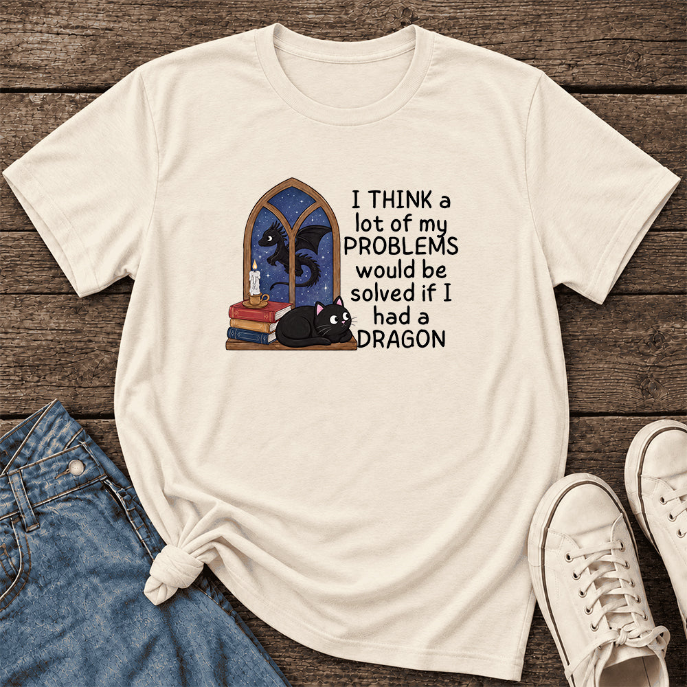 If I Could Have A Dragon Ultra-Soft Cotton T-Shirt | Fantasy Book Lover Gift Natural