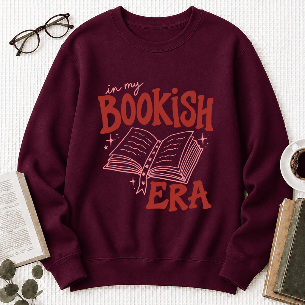 In My Bookish Era Crewneck Sweatshirt | Reader Gift Maroon