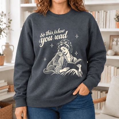 How You Read Russian Blue Softstyle Sweatshirt | Cat Lover Reader Gift Dark Heather