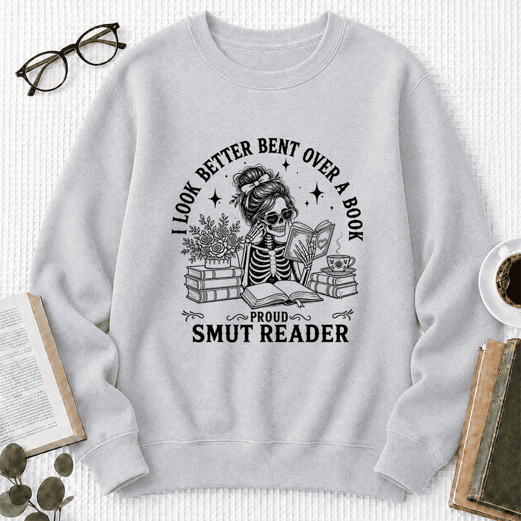 I Look Better Bend Over A Book Crewneck Sweatshirt | Reader Gift Sport Grey