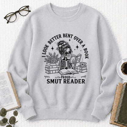 I Look Better Bend Over A Book Crewneck Sweatshirt | Reader Gift Sport Grey