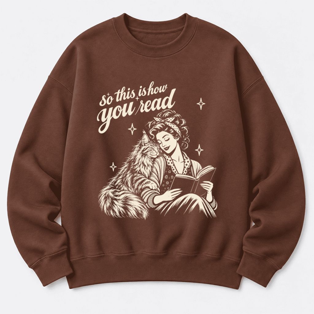 How You Read Maine Coon Softstyle Sweatshirt | Cozy Cat & Book Lover Gift Cocoa