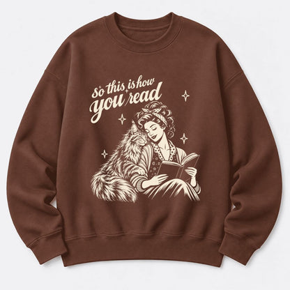 How You Read Maine Coon Softstyle Sweatshirt | Cozy Cat & Book Lover Gift Cocoa