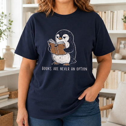 Books Are Never An Option Softstyle T-Shirt | Book Lover Gift Navy