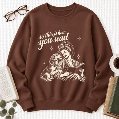 How You Read Beagle Softstyle Sweatshirt | Cozy Dog Mom Reader Gift Cocoa