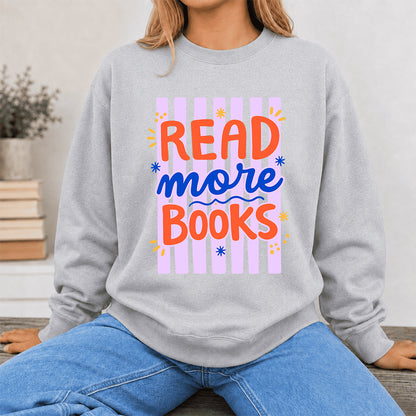 Read More Books Crewneck Sweatshirt | Reader Gift Sport Grey
