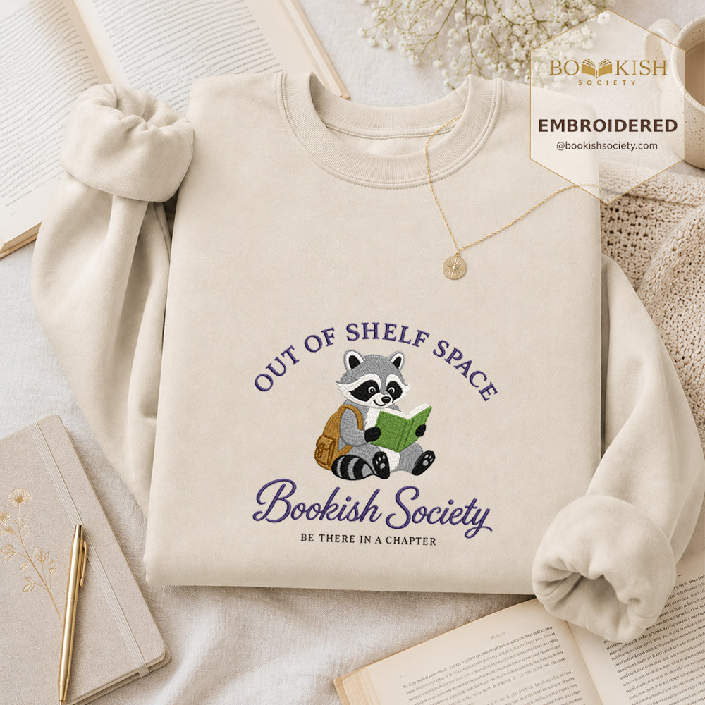 Funny Raccoon Embroidered Sweatshirt | Reader Gift Sand