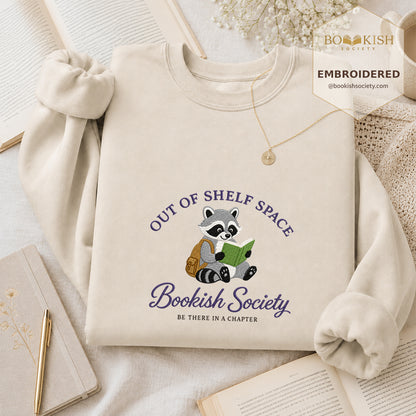 Funny Raccoon Embroidered Sweatshirt | Reader Gift Sand
