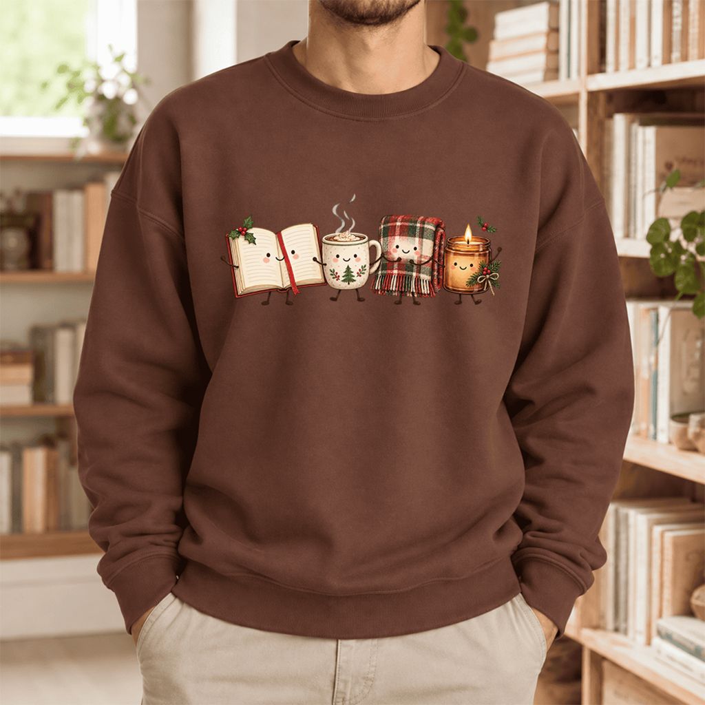 Christmas Cozy Club Softstyle Sweatshirt | Christmas Reader Gift Cocoa