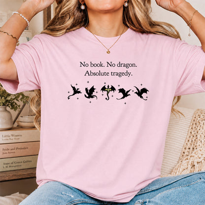 No Book No Dragon Softstyle T-Shirt | Book Lover Gift Light Pink