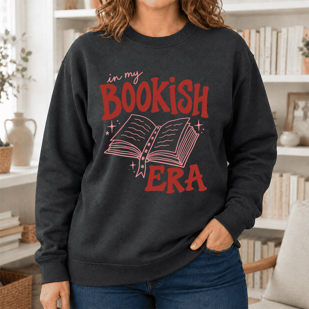 In My Bookish Era Crewneck Sweatshirt | Reader Gift Dark Heather