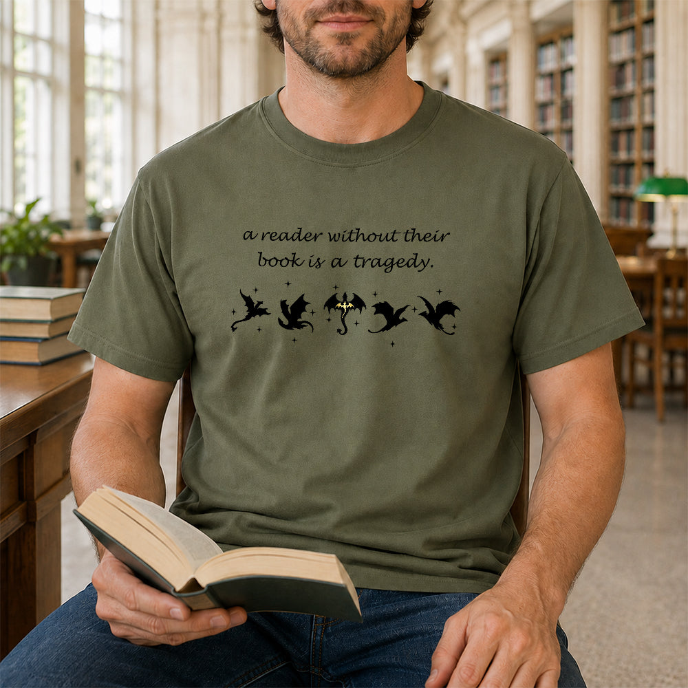 A Reader Without Their Book Softstyle T-Shirt | Book Lover Gift Military Green