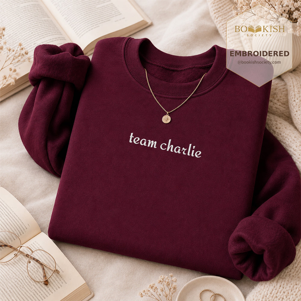 Team Charlie Embroidered Sweatshirt | Reader Gift Maroon