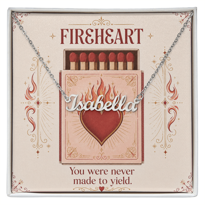 Fireheart Decorative Card And Custom Name Polished Stainless Steel Necklace With Box Book Lover Gift Font 1