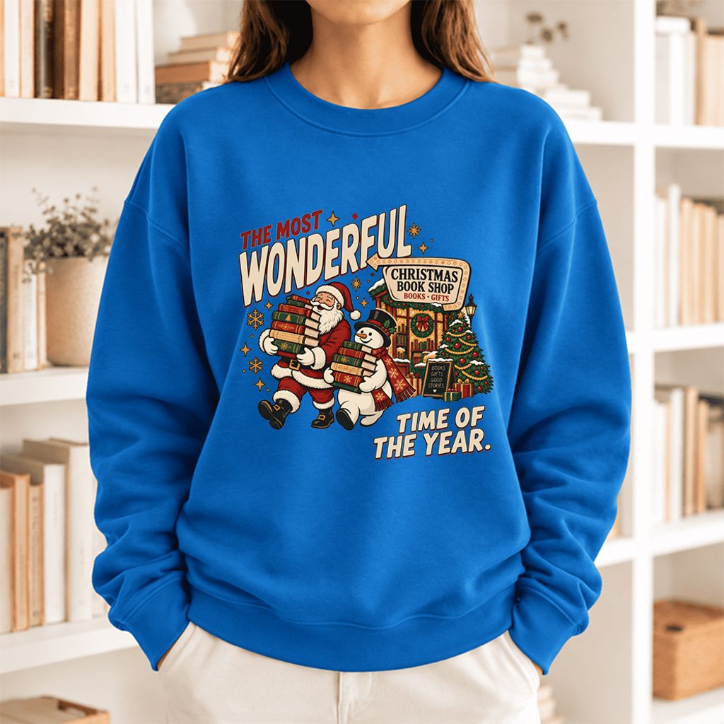 The Most Wonderful Time Softstyle Sweatshirt | Christmas Reader Gift Royal