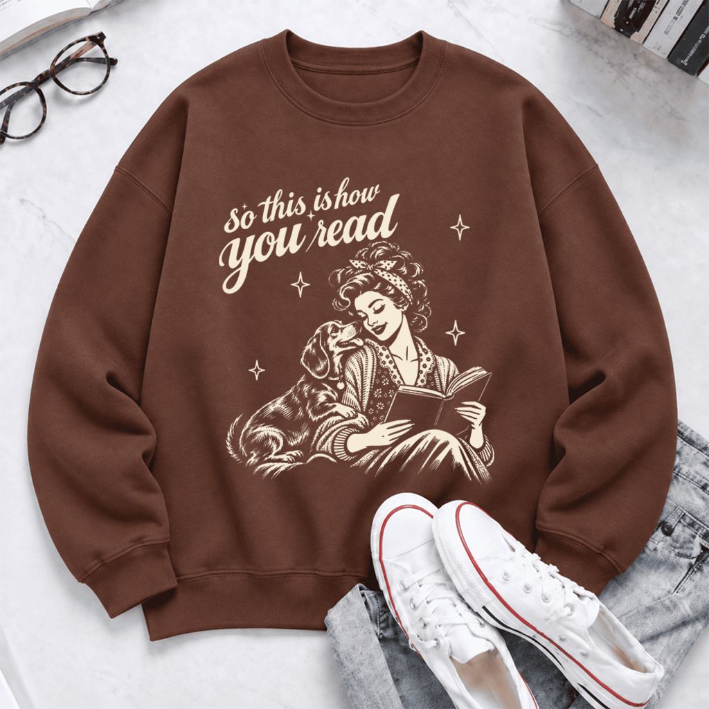 How You Read Dachshund Softstyle Sweatshirt | Cozy Dog Mom Reader Gift Cocoa