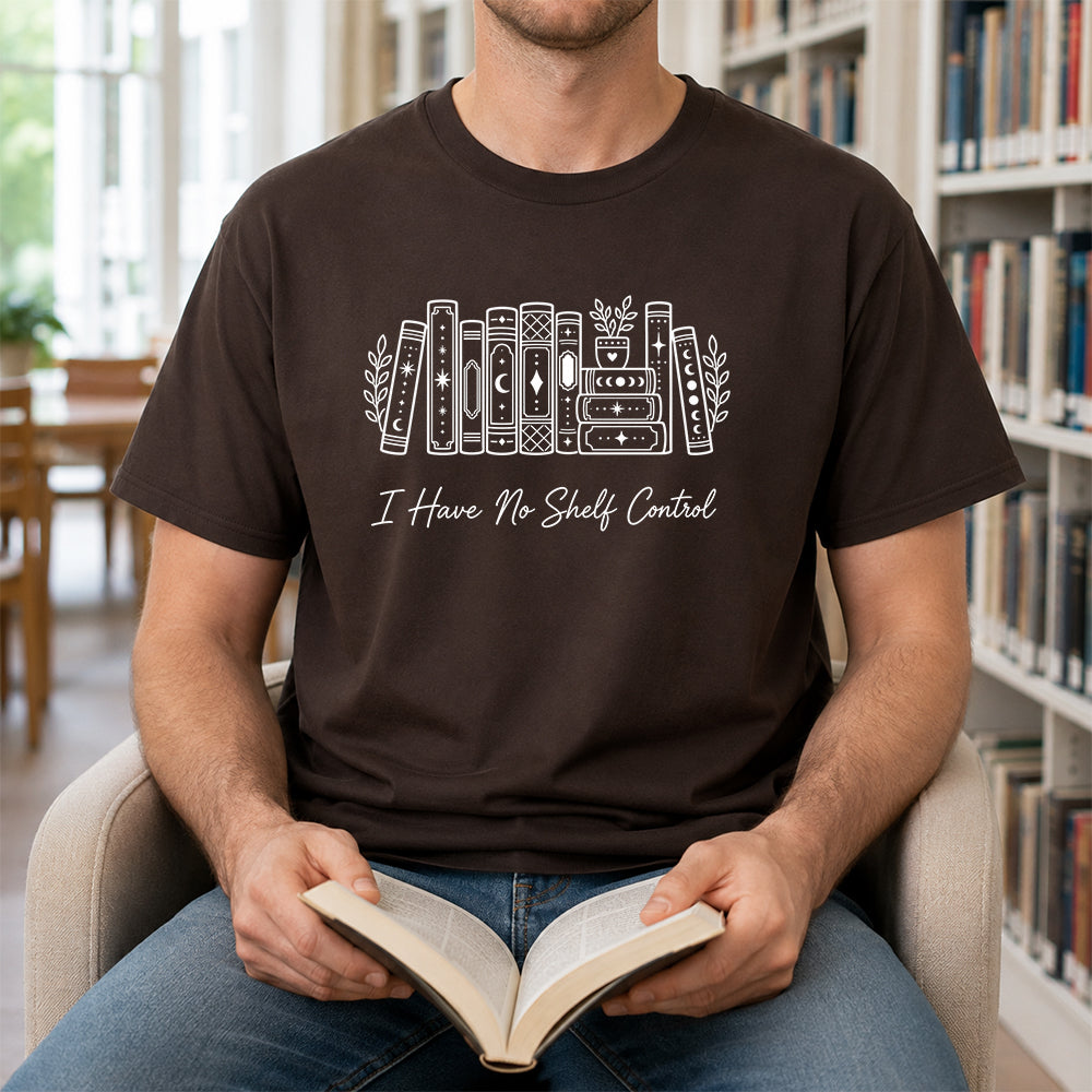 I Have No Shelf Control Softstyle T-Shirt | Book Lover Gift Dark Chocolate