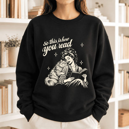 How You Read Persian Softstyle Sweatshirt | Cozy Cat & Book Lover Gift Black