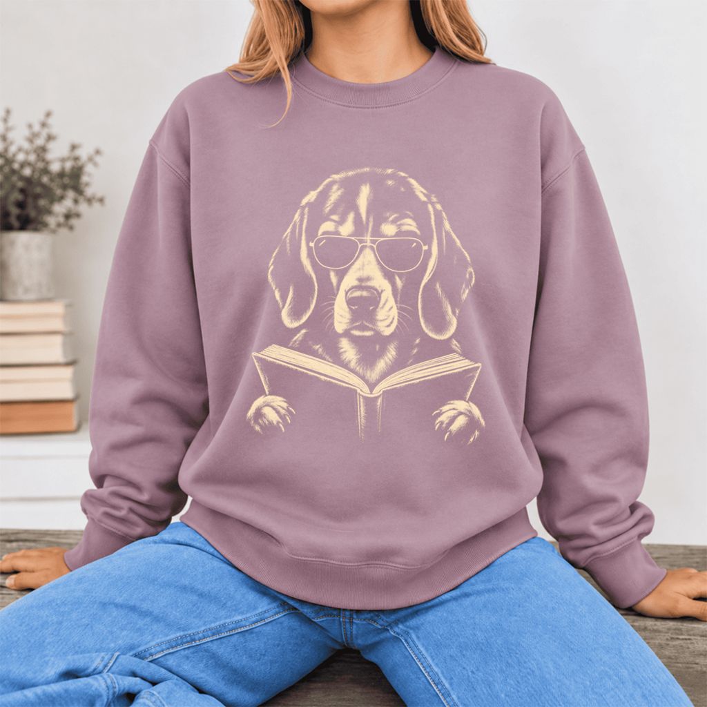 Beagle Reading Book Softstyle Sweatshirt | Dog Mom Reader Gift Paragon