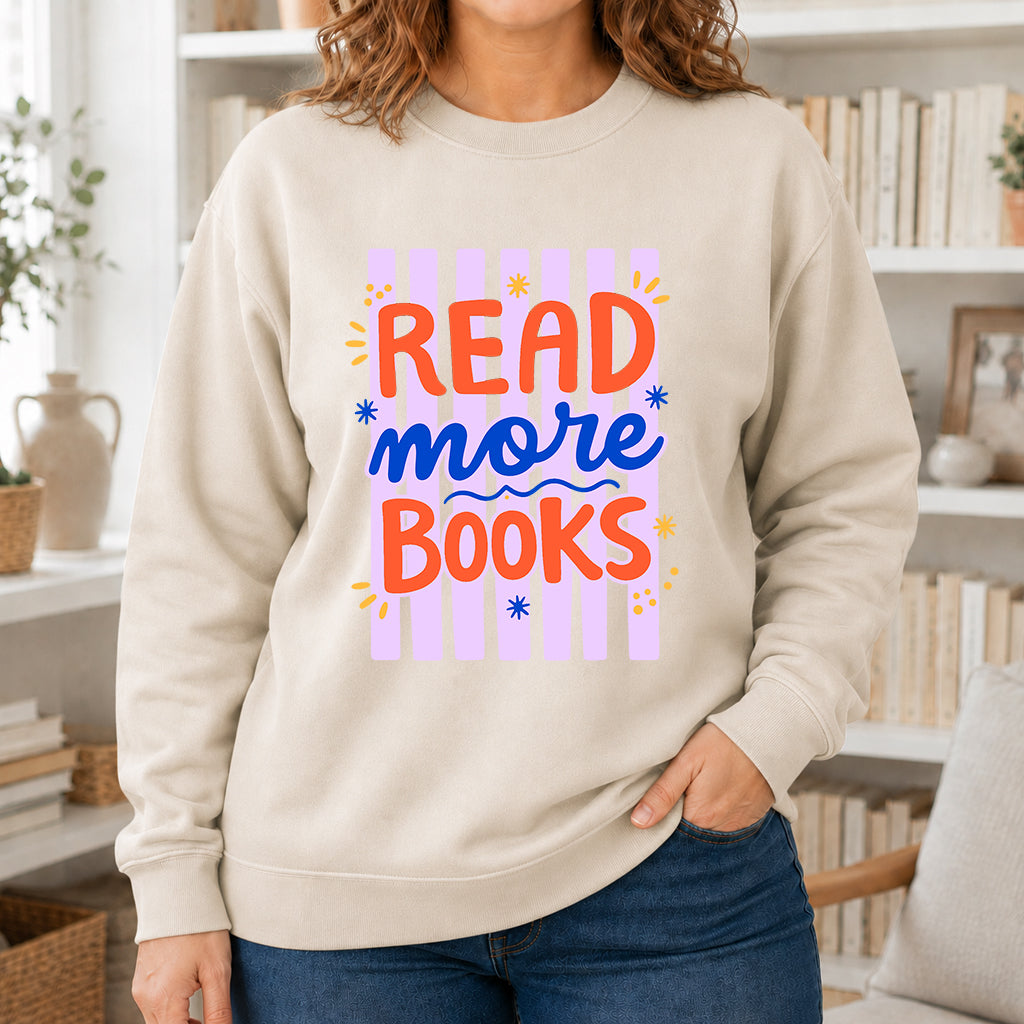 Read More Books Crewneck Sweatshirt | Reader Gift Sand