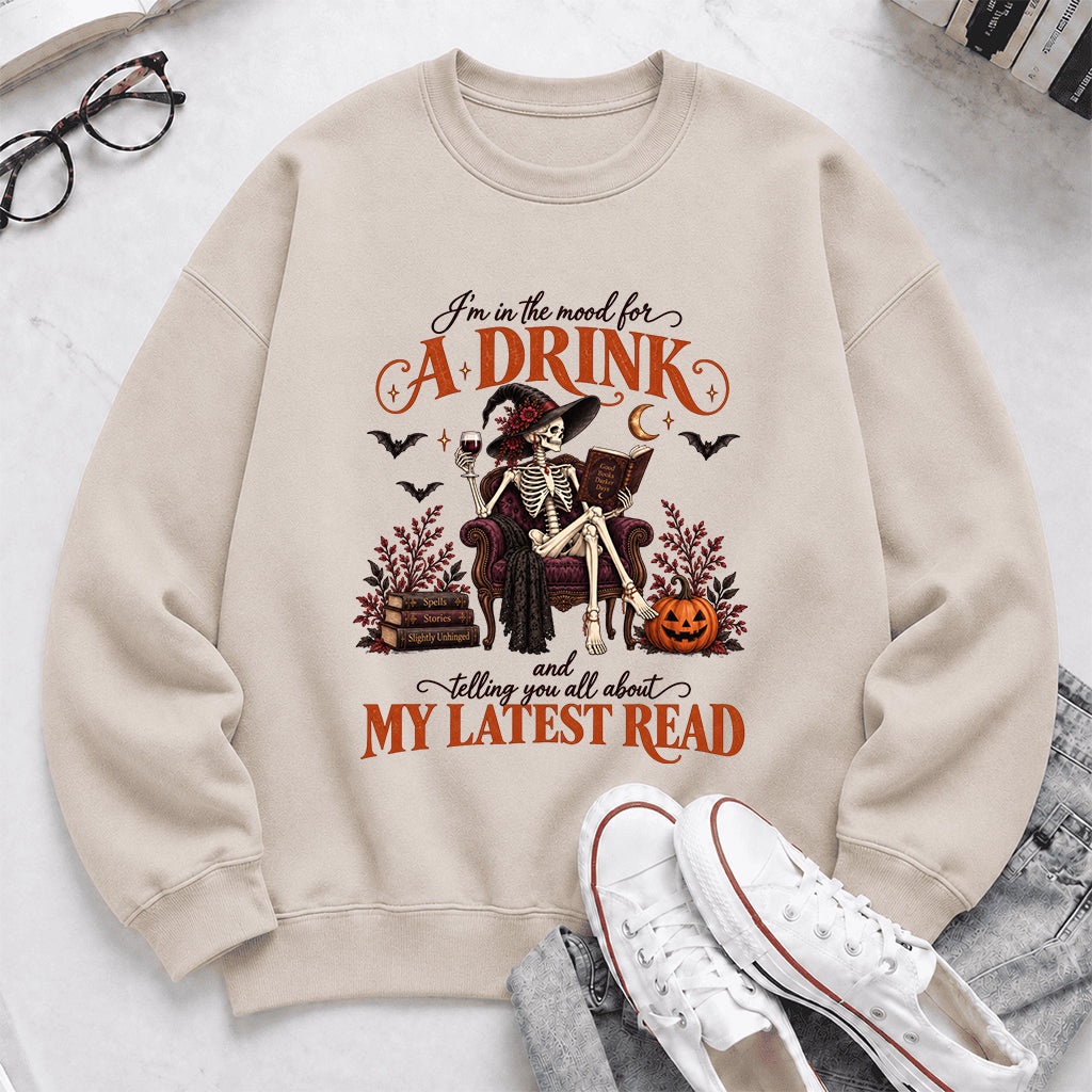Telling You All About My Lastest Read Printed Sweatshirt | Halloween Reader Gift Sand