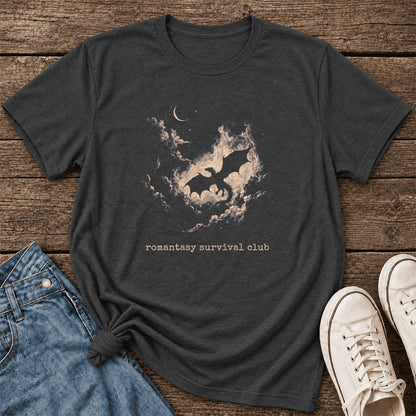 Romantasy Survival Club Ultra-Soft Cotton T-Shirt | Fantasy Book Lover Gift Dark Grey Heather