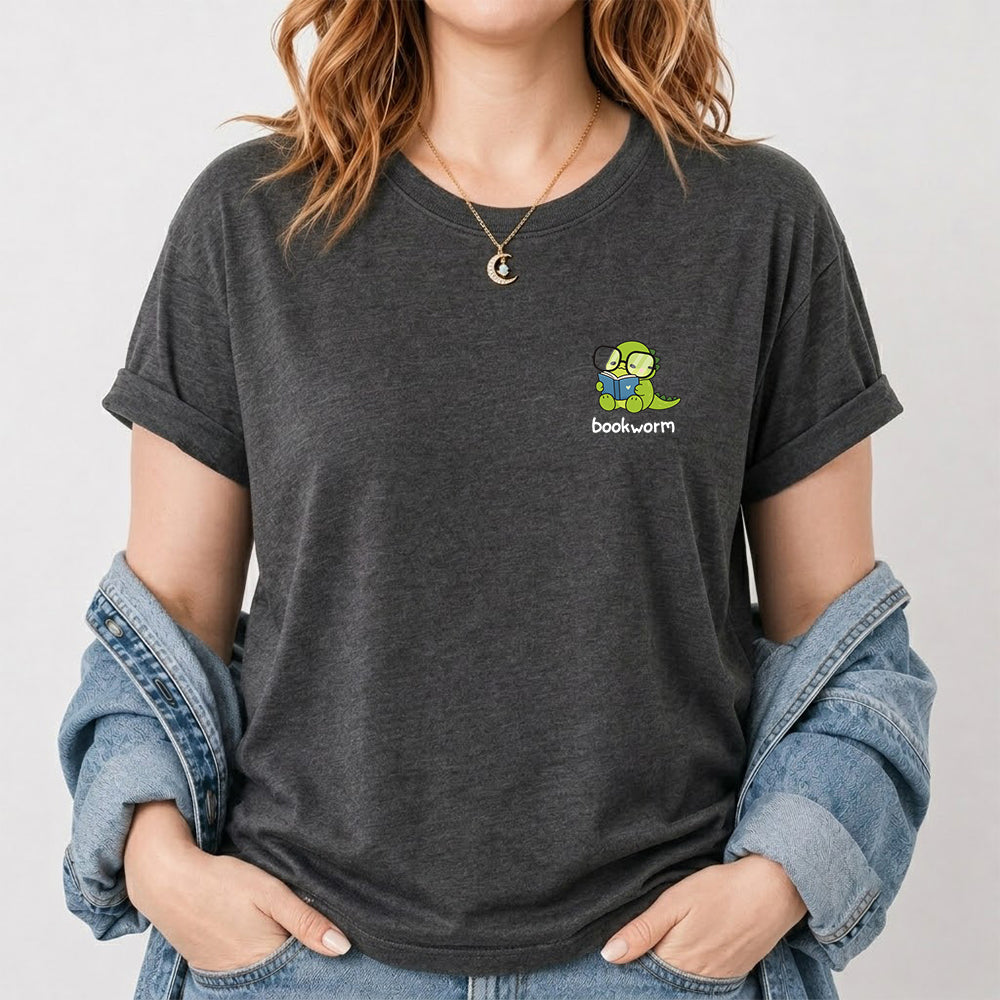 Bookworm Cotton T-Shirt | Book Lover Gift Dark Heather