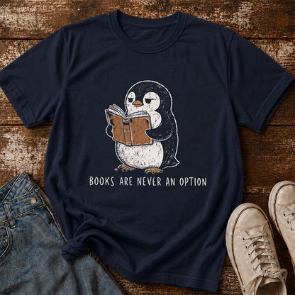 Books Are Never An Option Softstyle T-Shirt | Book Lover Gift Navy