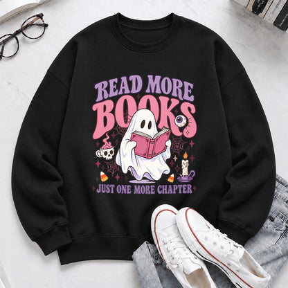 Read More Books Printed Sweatshirt | Halloween Book Lover Gift Black