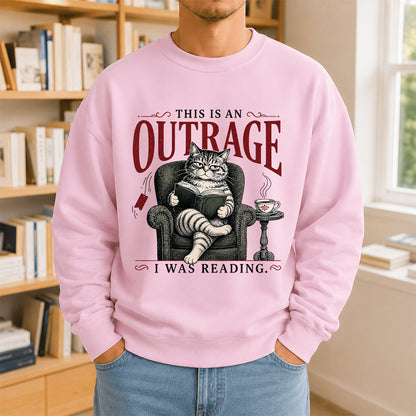 This Is An Outrage Crewneck Sweatshirt | Reader Gift Light Pink